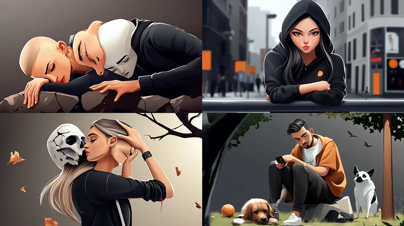 Contemporary Stylized Digital Art with Earthy and Warm Tones - Midjourney sref style