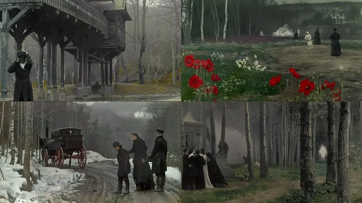Timeless Elegance of Historical Tranquility in Monochromatic Hues - Midjourney sref style