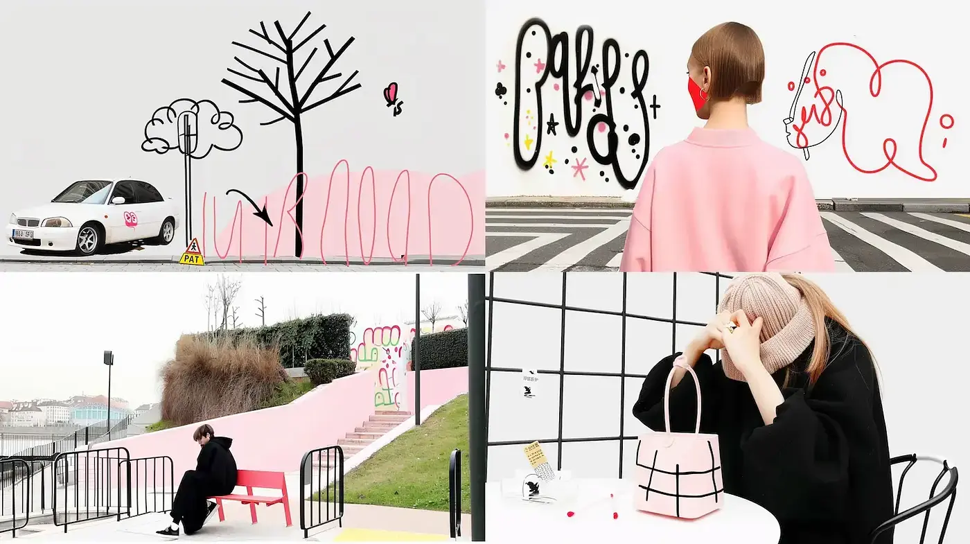 Contemporary and Playful Urban Aesthetic Influenced by Minimalism and Street Art - Midjourney sref style