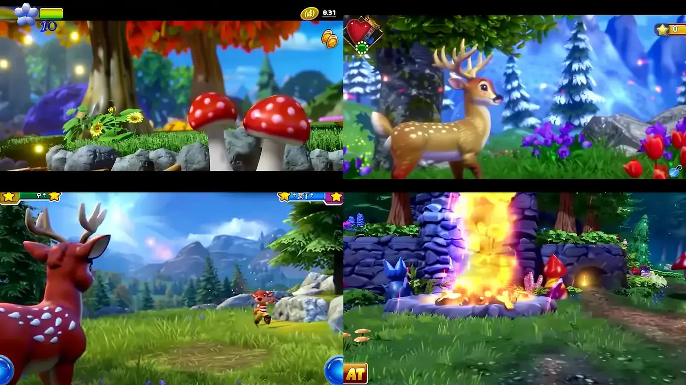 Whimsical and Vibrant Fantasy World with Natural Elements - Midjourney sref style