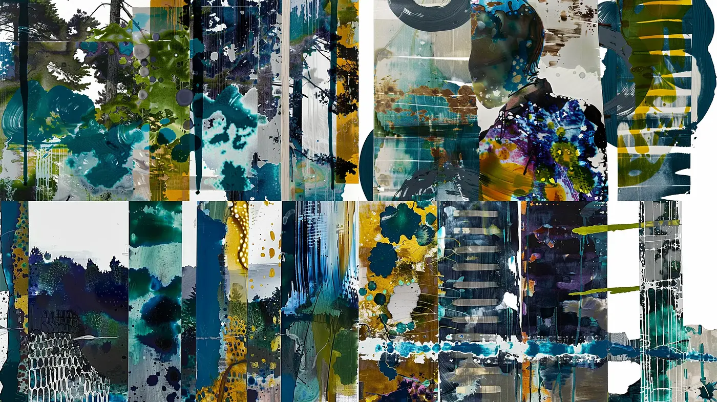 Abstract Expressionistic Splash and Strokes Fusion - Midjourney sref style