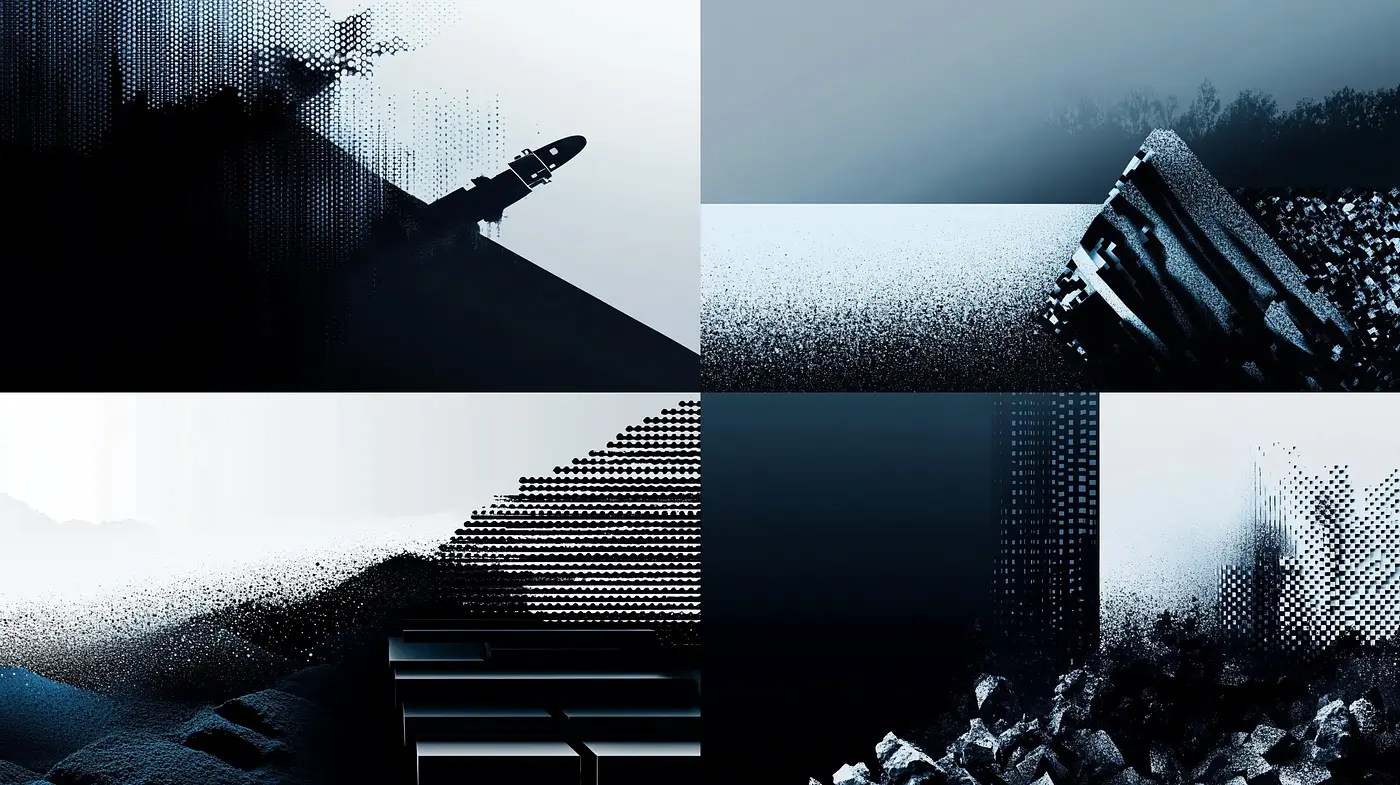 Digitally Dissolved Monochrome: Exploring Pixelated Disintegration - Midjourney sref style