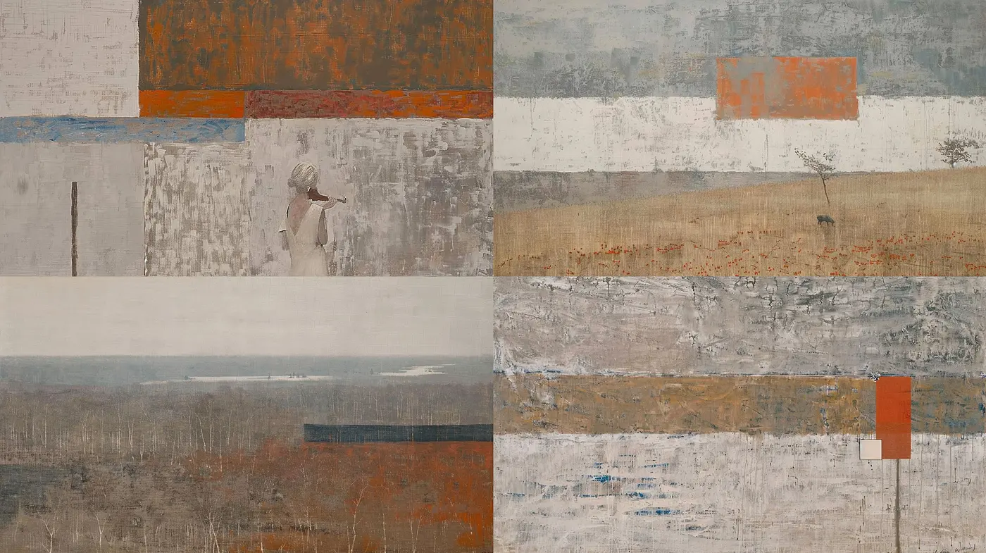Abstract Textural Harmony: A Study of Consistent Tones and Visceral Surfaces - Midjourney sref style