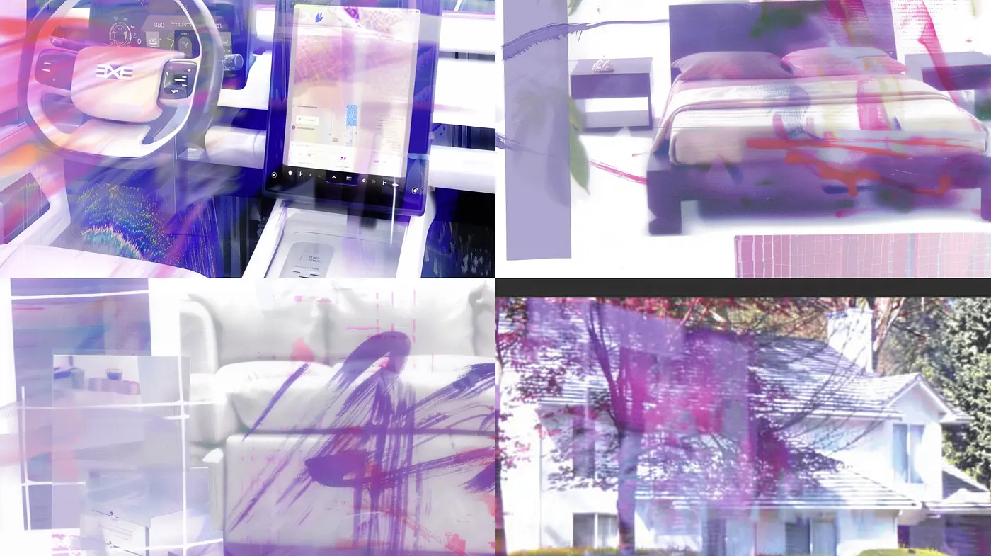 Ethereal Digital Dreamscape with a Vivid Purple and Pastel Fusion - Midjourney sref style