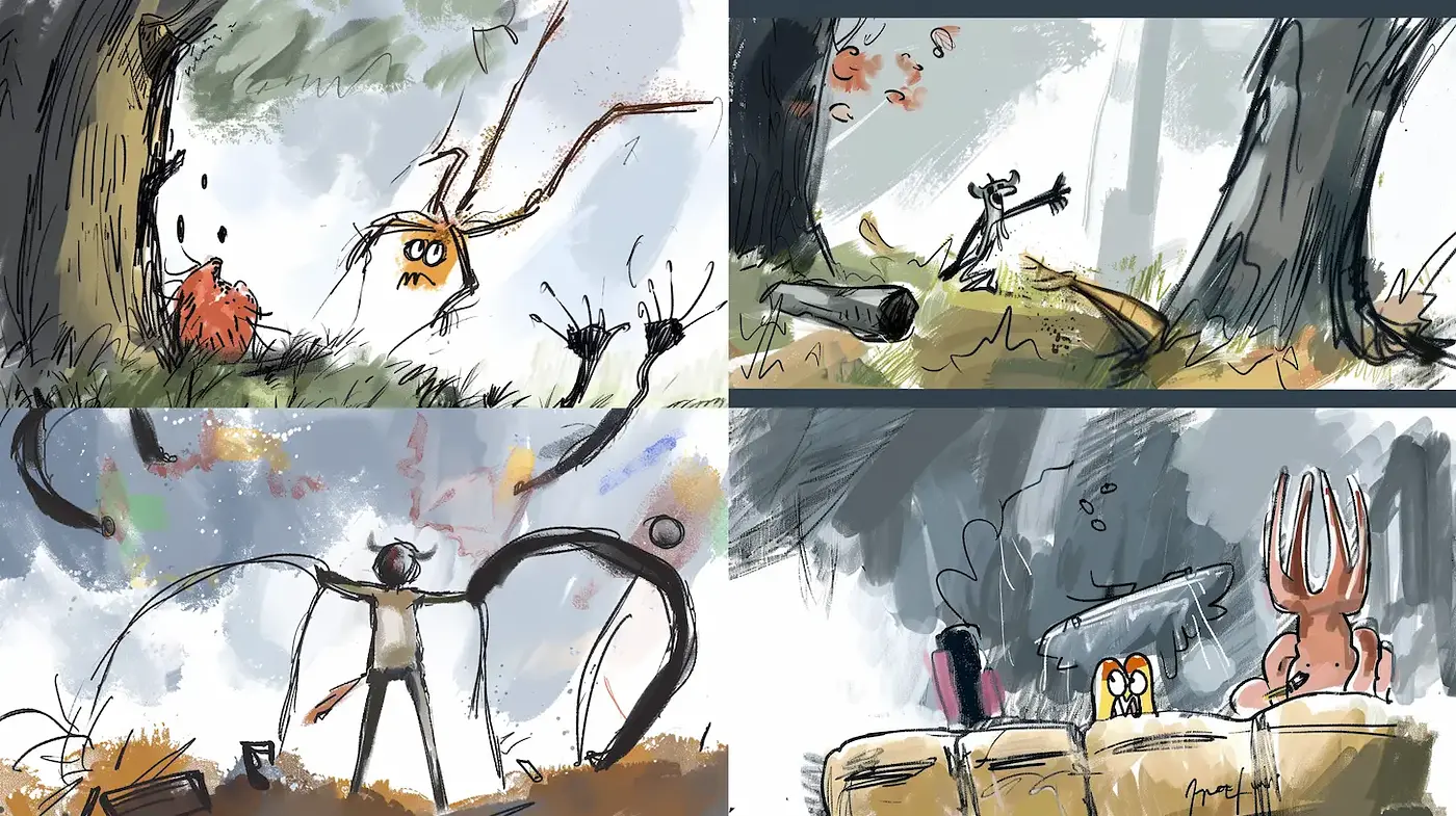 Whimsical and Playful Illustrations with a Touch of Surrealism - Midjourney sref style
