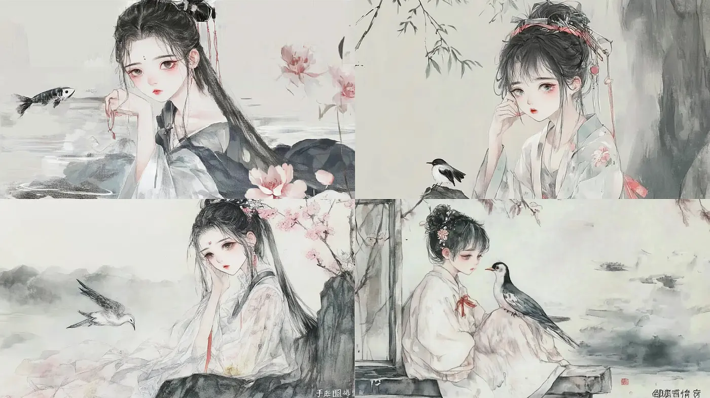 Elegant Watercolor Imagery with Cultural Elements - Midjourney sref style
