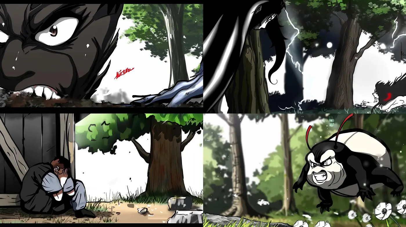 Dynamic Comic Book Vigor in Stylized Nature - Midjourney sref style