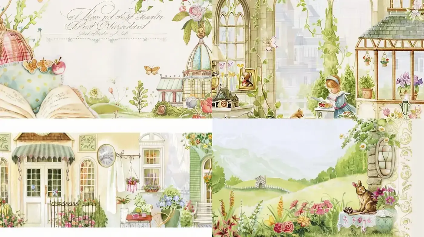 Charming Whimsy in Pastoral Illustrations with a Soft Touch - Midjourney sref style