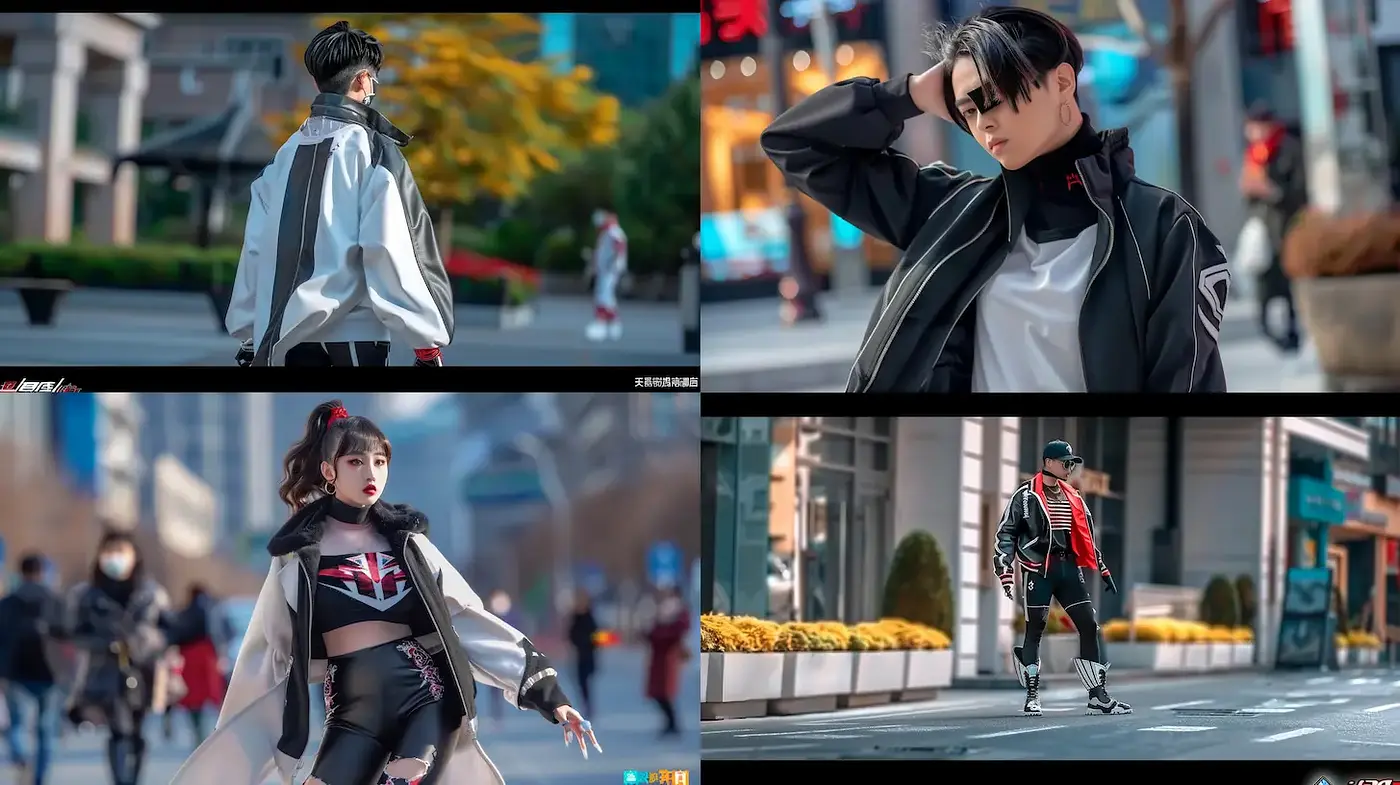 Urban Fashion with a Contemporary Edge in Digital Art - Midjourney sref style
