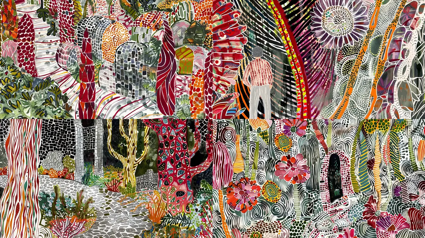 Psychedelic Complexity of Organic and Geometric Interplay - Midjourney sref style