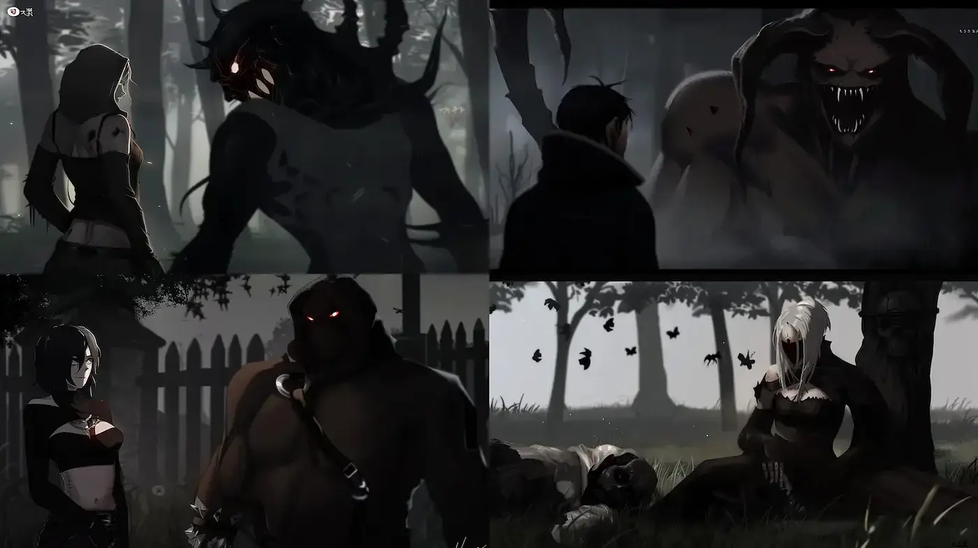 Dark, atmospheric illustrations with a moody and foreboding aesthetic - Midjourney sref style