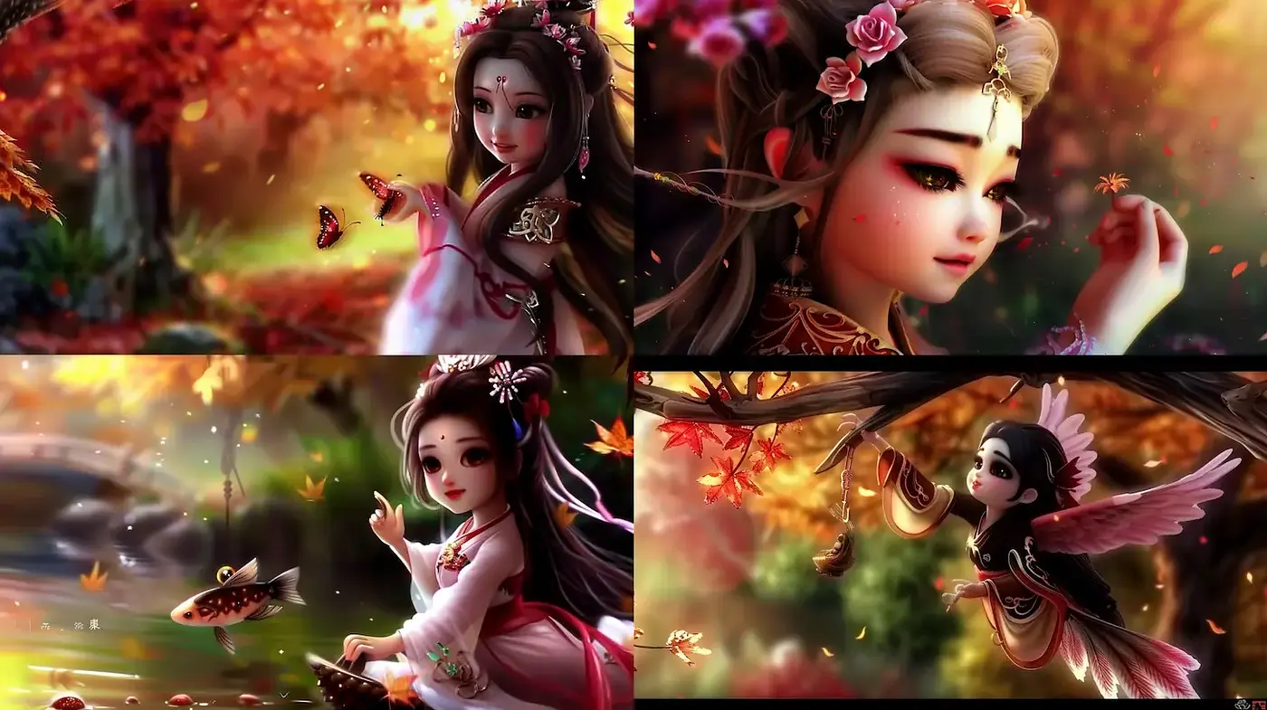 Whimsical and Serene Anime-inspired Illustrations with a Rich, Autumnal Palette - Midjourney sref style