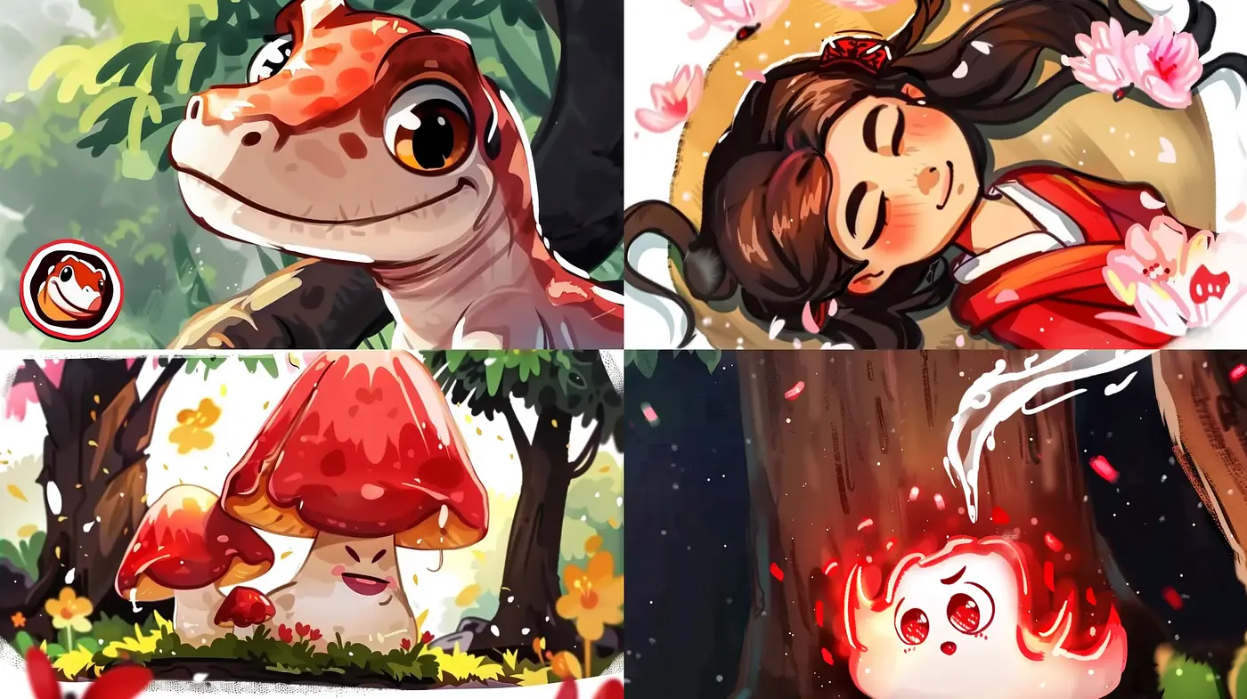 Enchanted Whimsy: A Fusion of Anime-Inspired Fantasy and Lush Nature - Midjourney sref style