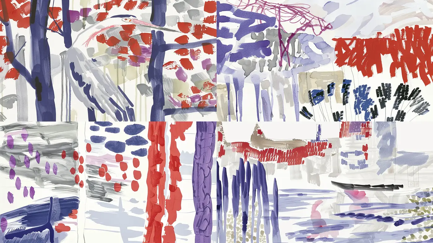 Abstract Expressionist Brushwork Fusion - Midjourney sref style