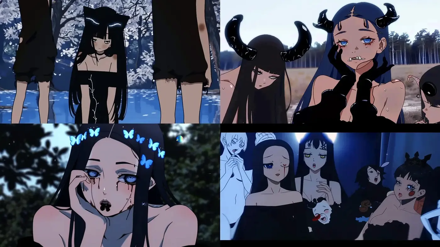 Contemporary Anime-Influenced Nocturnal Elegance - Midjourney sref style