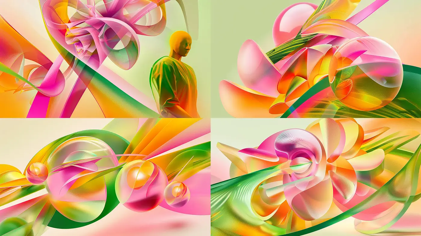 Surreal Organic Elegance Through Vivid Abstraction - Midjourney sref style