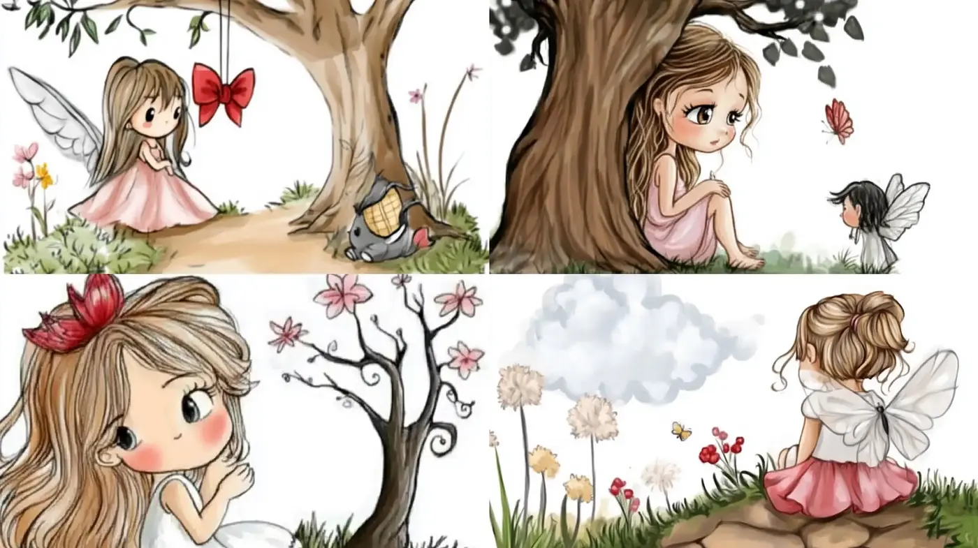 Enchanted Whimsy: Storybook Illustration Style with Pastel Hues and Dreamy Textures - Midjourney sref style