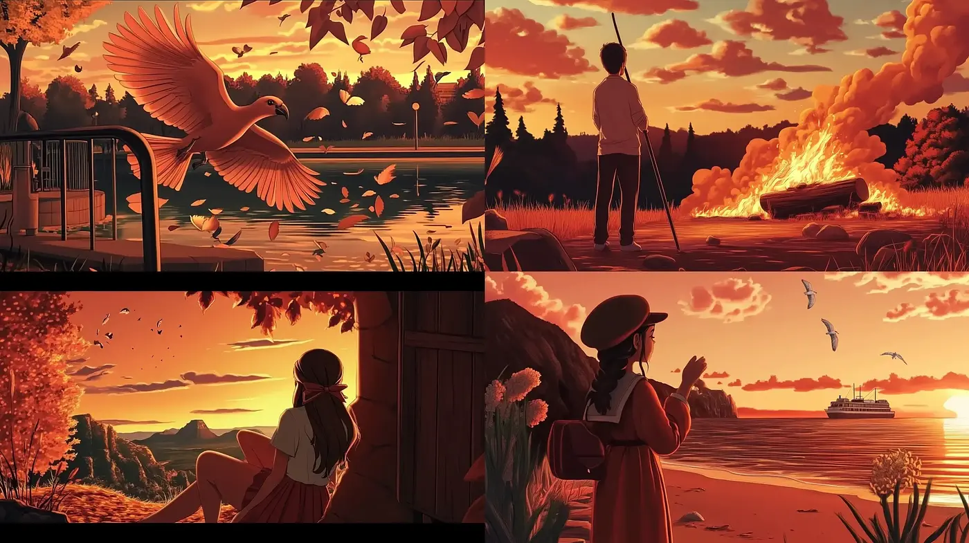 Warm Tones of Twilight: A Homage to Serene and Reflective Moments - Midjourney sref style