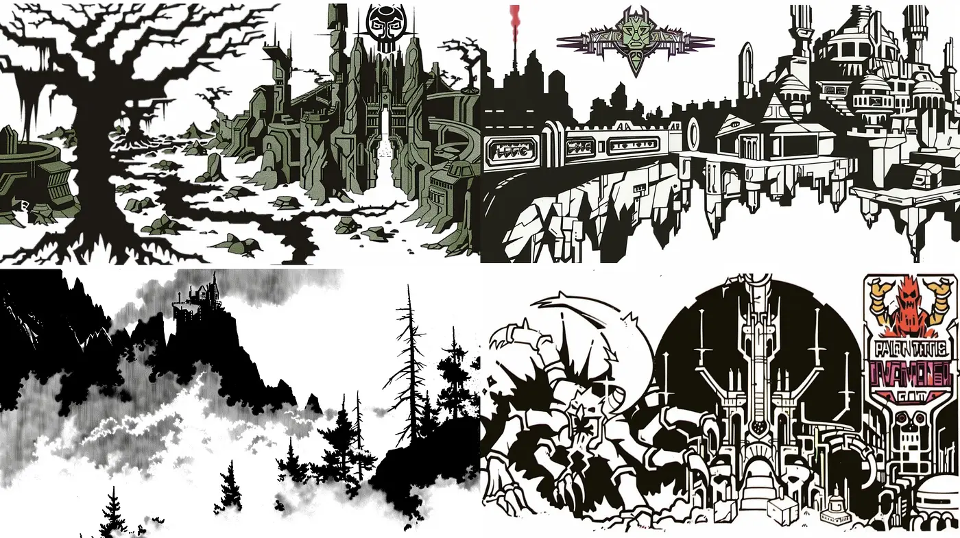 Monochromatic Fantasy Etherealism: A Study in Stark Contrasts and Dreamlike Textures - Midjourney sref style