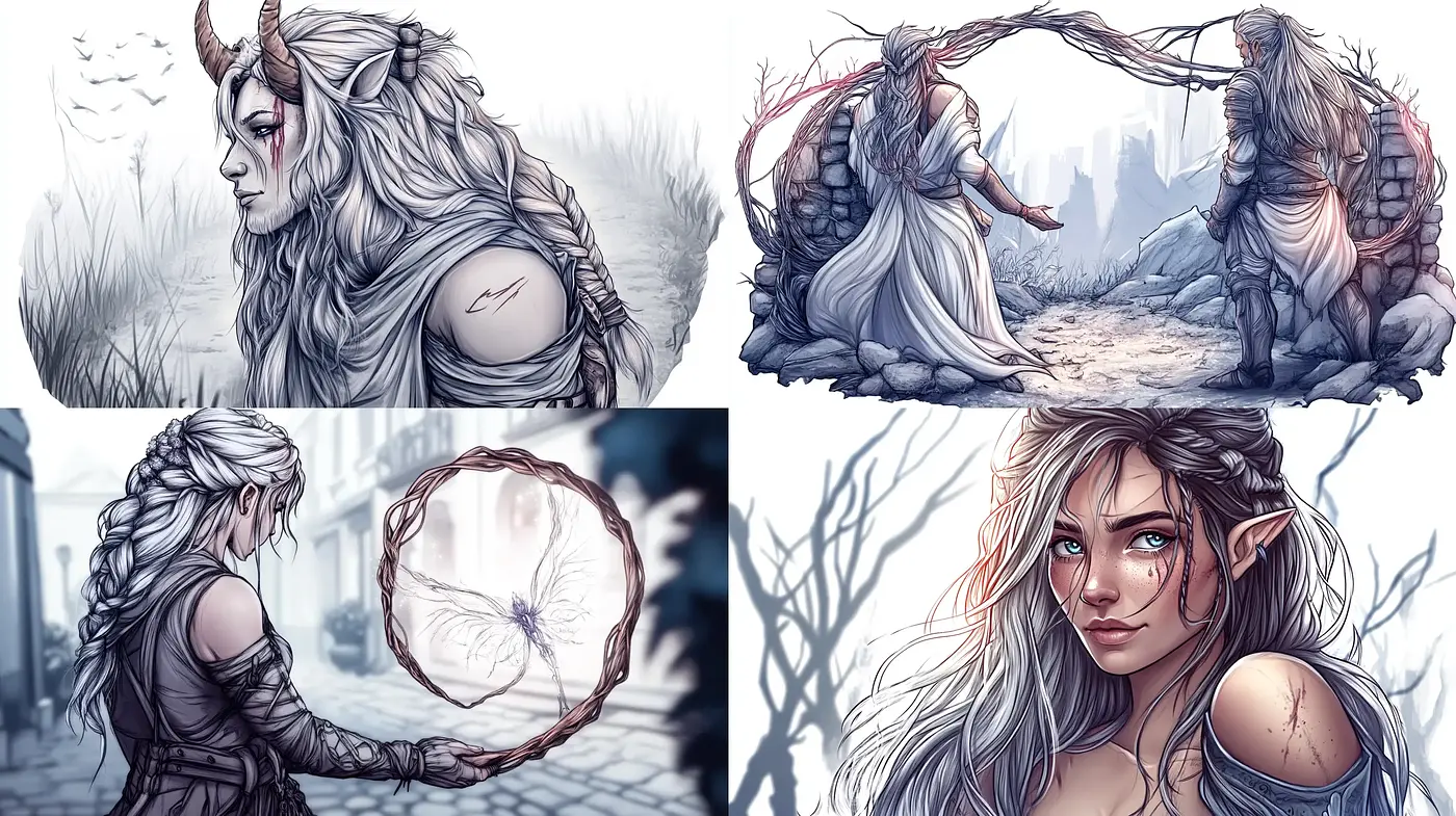 Ethereal Fantasy Illustrations with Frosted Violet Overtones - Midjourney sref style
