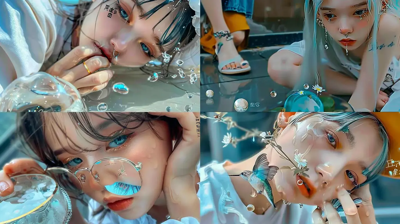 Ethereal and Dreamy Aesthetic with Water Elements and Soft Portraiture - Midjourney sref style