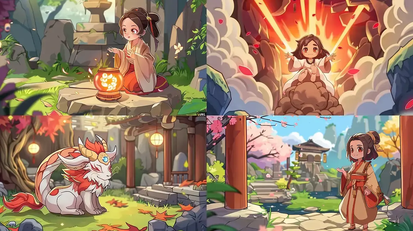 Whimsical and Lively Imagery with a Soft Color Palette - Midjourney sref style