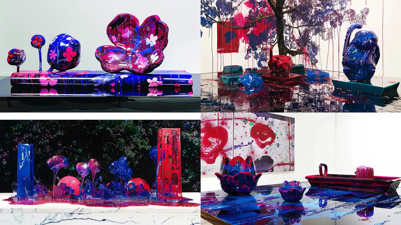 Luminous Neon Dreamscape: A Fusion of Vivid Hues and Reflective Surfaces - Midjourney sref style