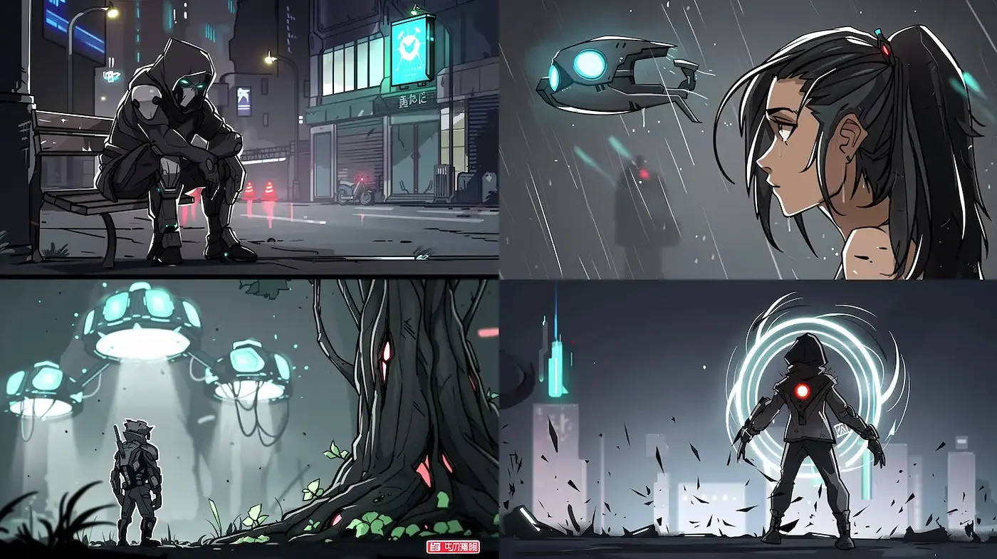 Futuristic Urban Escape with a Distinctive Cyberpunk Essence - Midjourney sref style