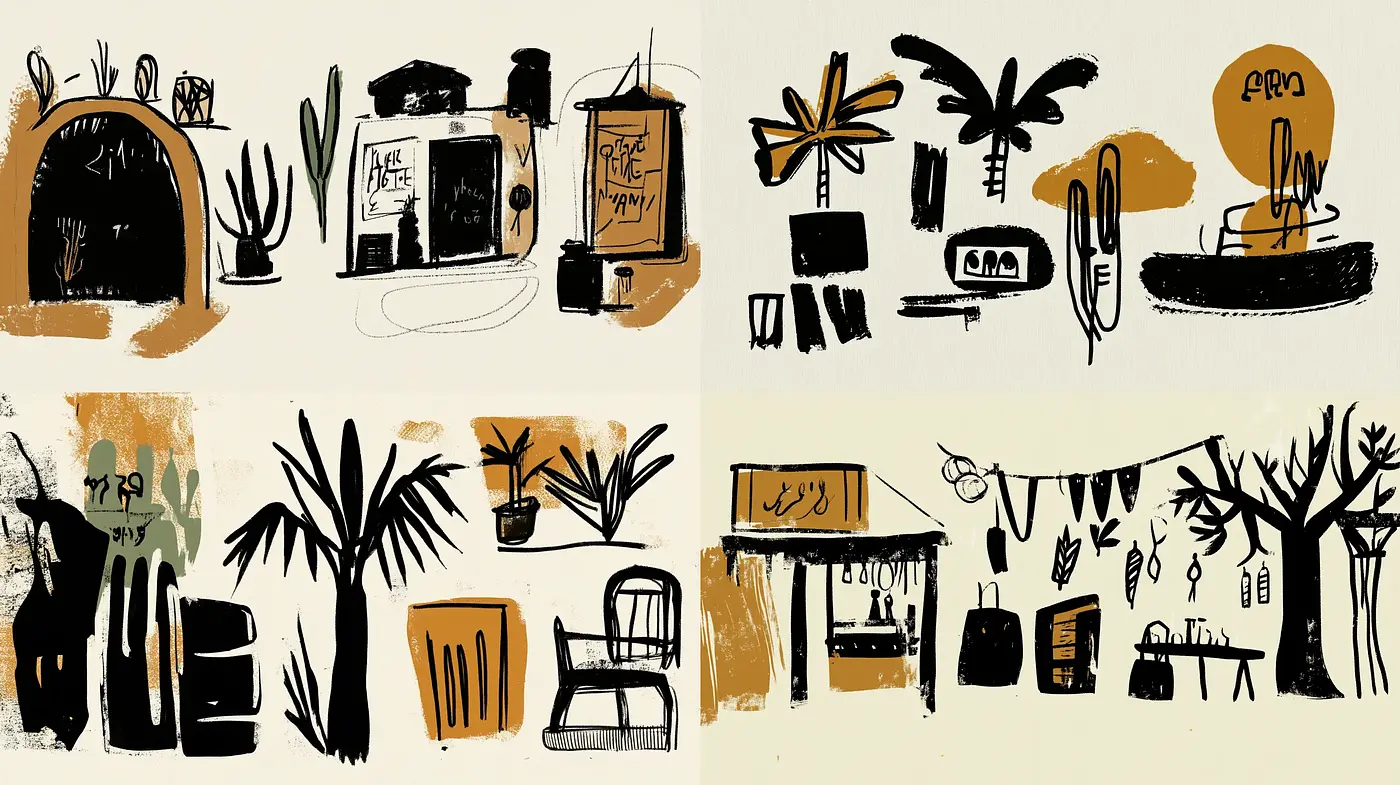 Eclectic Ink Brushwork Harmony with Abstract Tendencies - Midjourney sref style