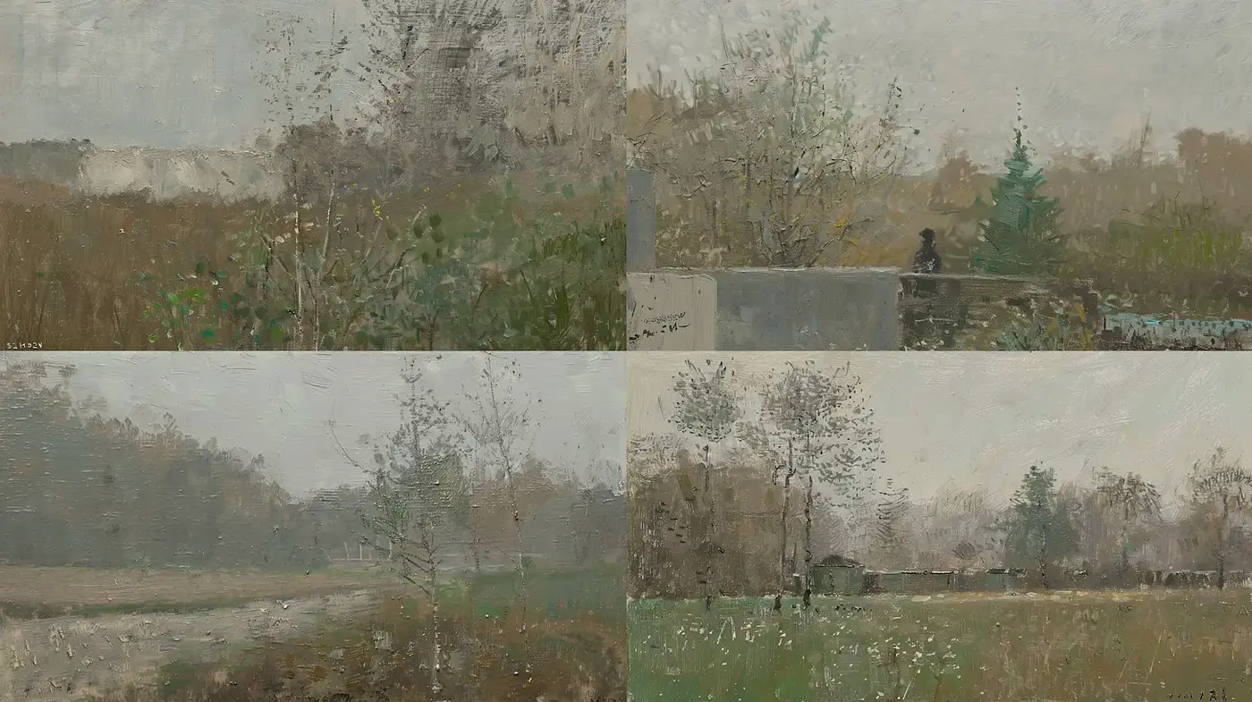 Subtle Impressionistic Landscape with a Harmonious Tonal Palette - Midjourney sref style