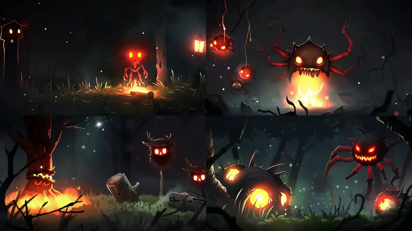Dark Whimsical Fantasy with Eerie Elements - Midjourney sref style