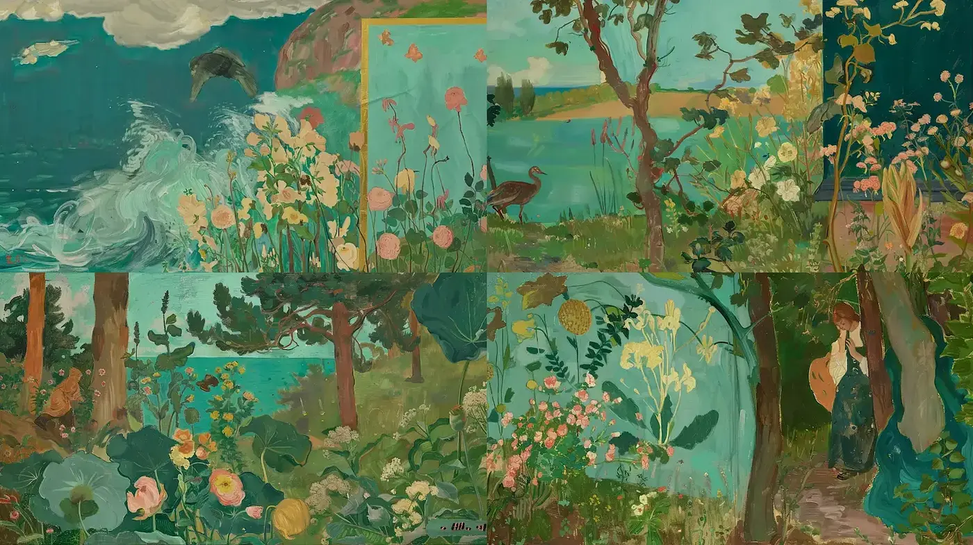 Lush and Vibrant Nature Scenes with an Impressionistic Touch - Midjourney sref style