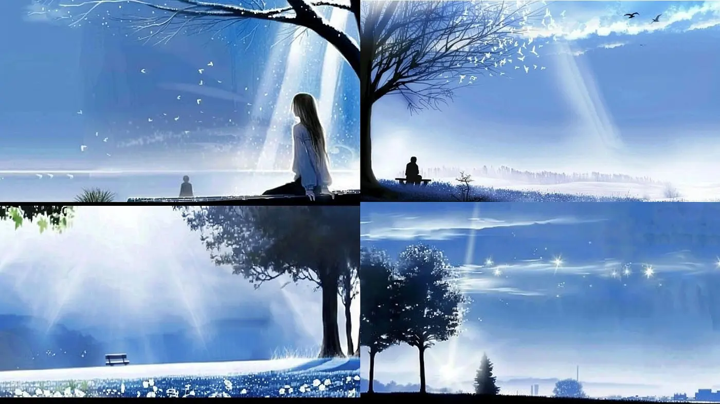 Serene Blue Vistas: An Exploration of Tranquil and Dreamlike Digital Landscapes - Midjourney sref style