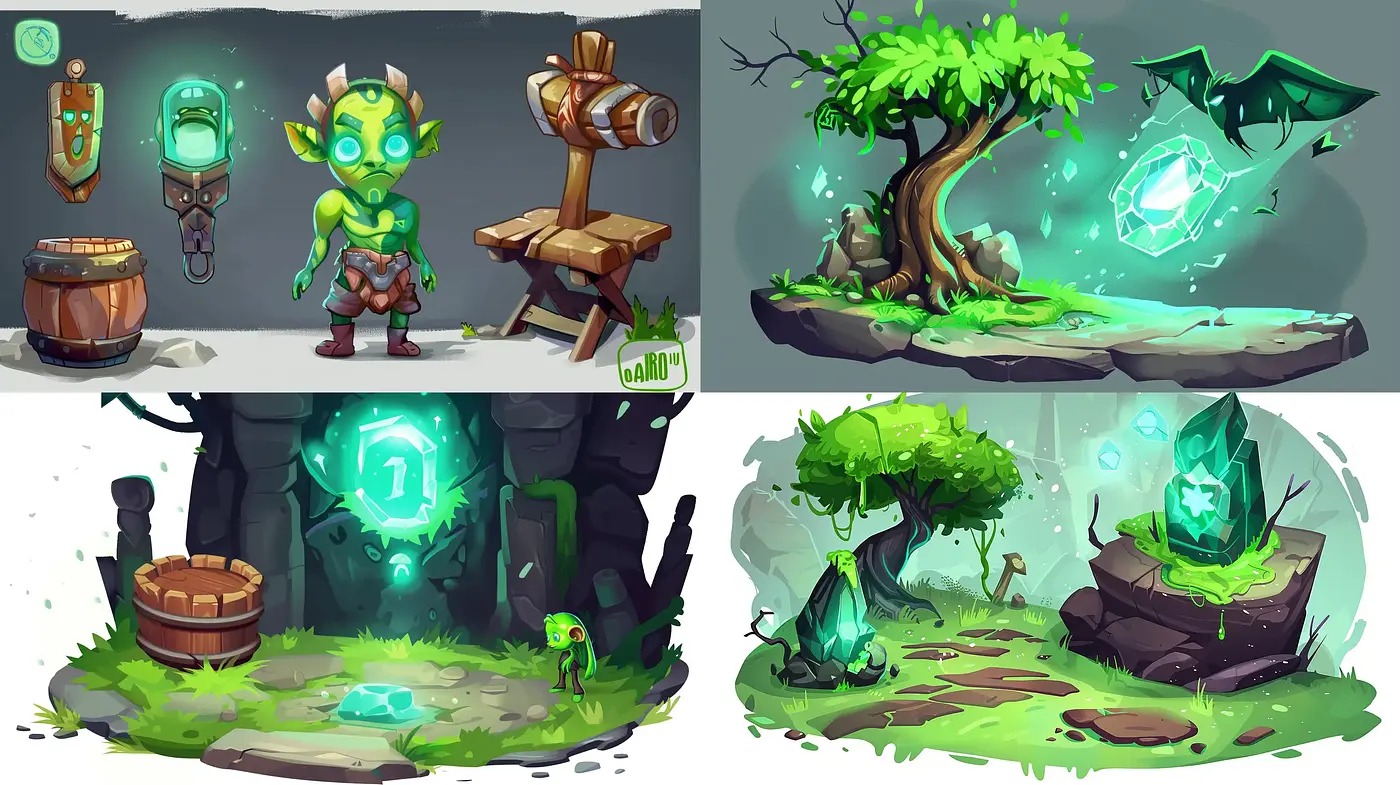 Enchanted Forest Whimsy: A Fantasy Illustration Exploration - Midjourney sref style