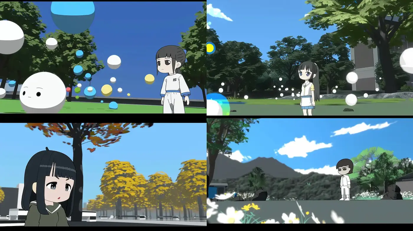 Playful and whimsical digital landscapes with cartoonish charm - Midjourney sref style