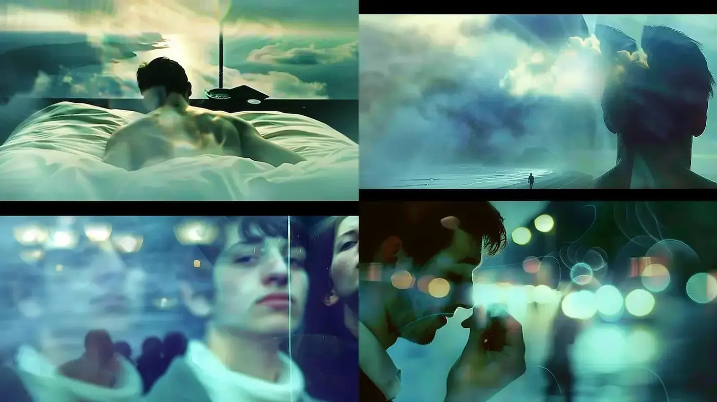 Ethereal and Dreamlike Visual Composition with Cinematic Influences - Midjourney sref style