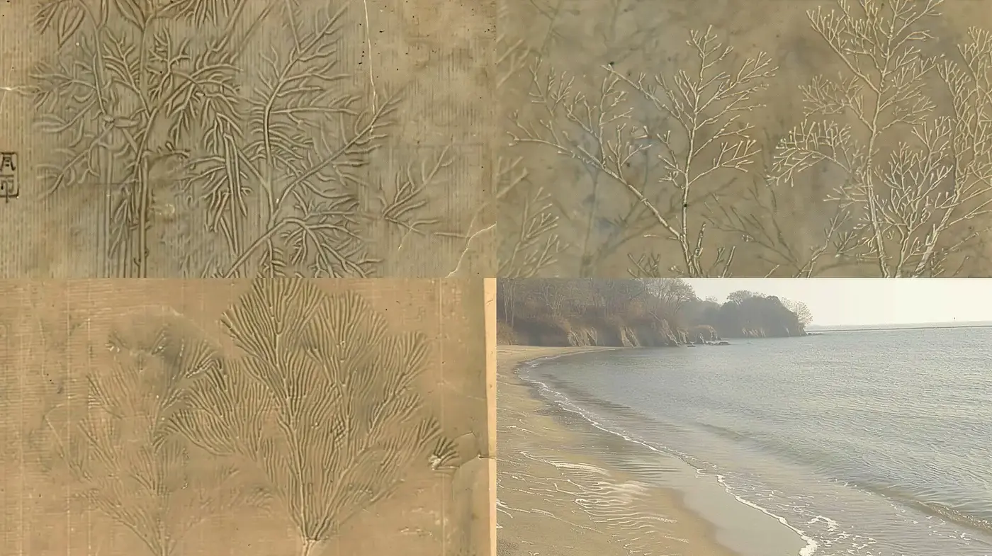 Nature-inspired textures with a tranquil aesthetic - Midjourney sref style