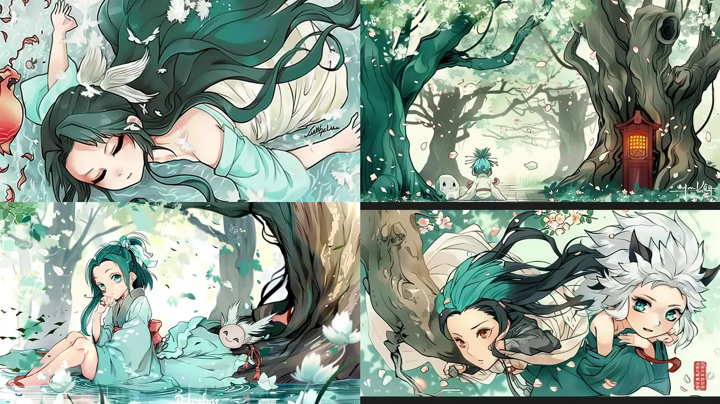 Ethereal Dreamscape: Whimsical Anime-Inspired Visions with a Soft Touch - Midjourney sref style