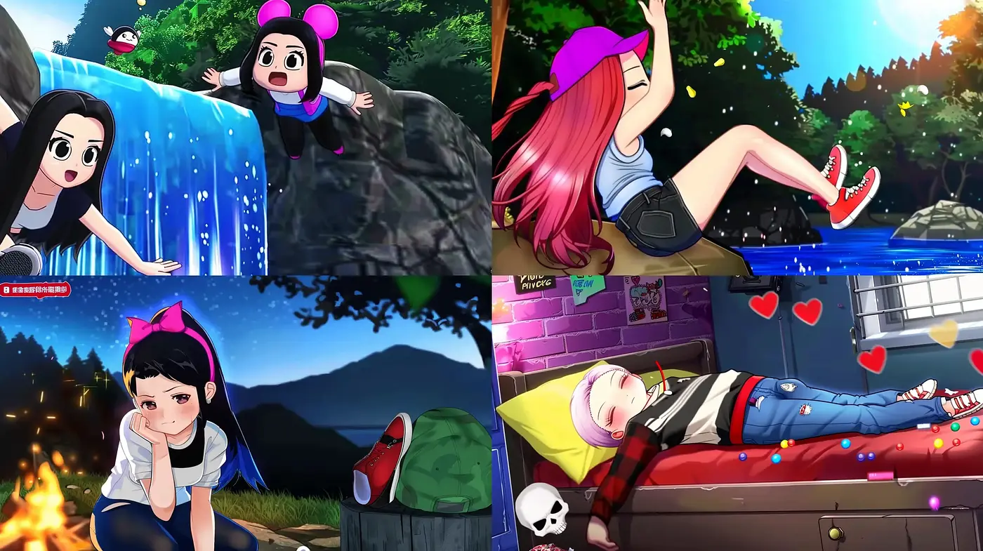 Vibrant Anime-Inspired Digital Illustrations with Consistent Character Elements - Midjourney sref style