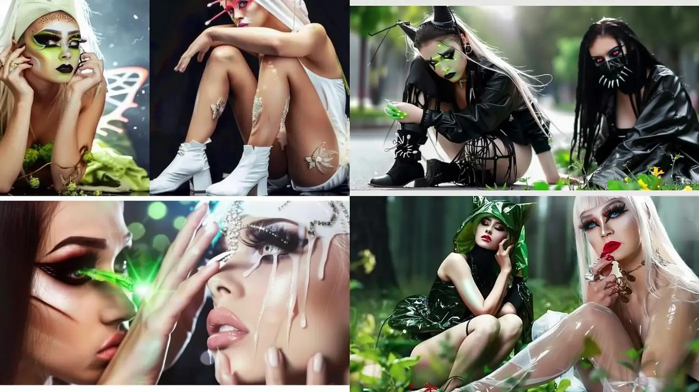 Futuristic Fauna Fusion: An Ethereal Cyberpunk Nature Aesthetic - Midjourney sref style