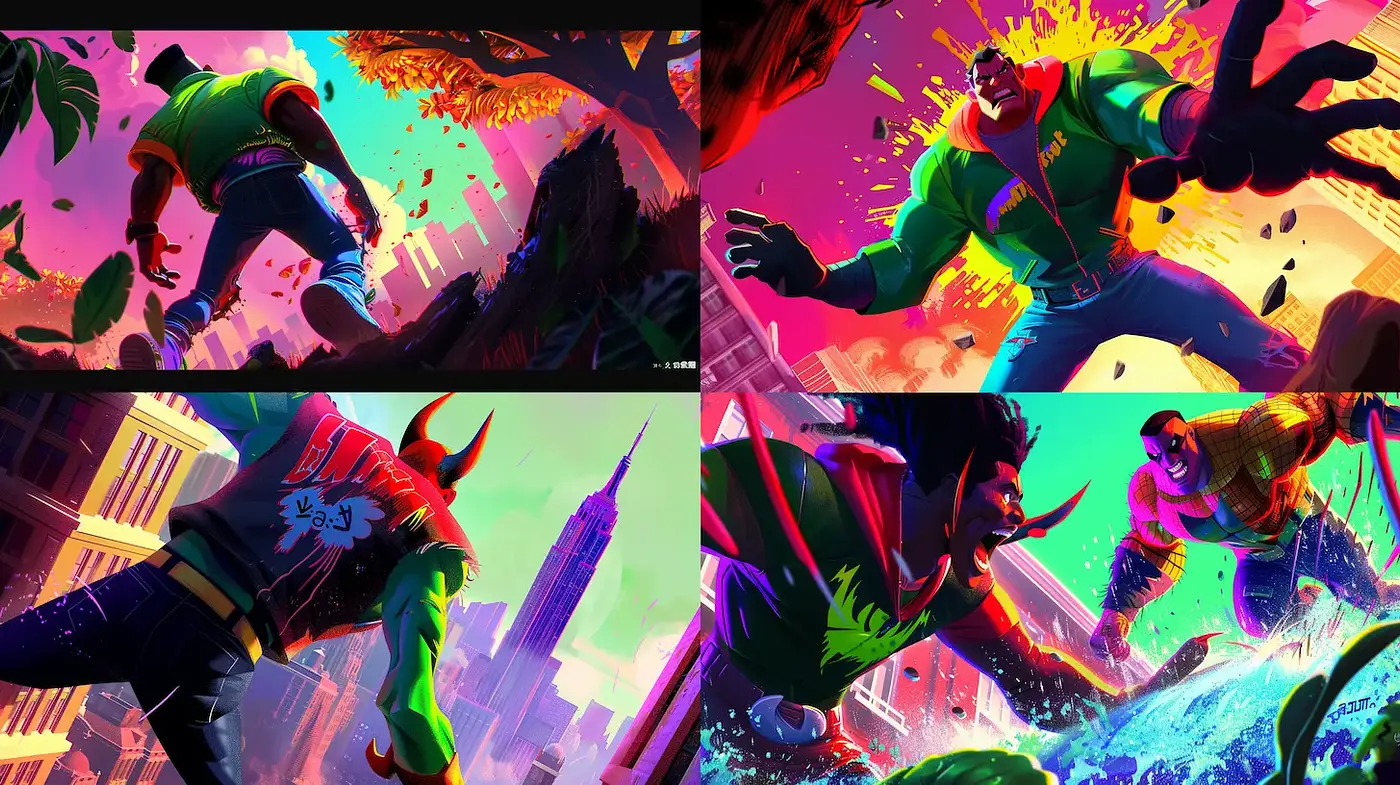 Dynamic and Vibrant Urban Action Art Style - Midjourney sref style