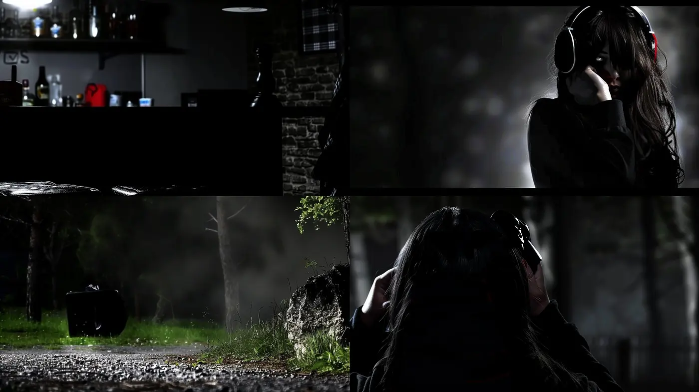 Ethereal Nocturne: A Study in Shadowy Mystery and Contrasting Textures - Midjourney sref style
