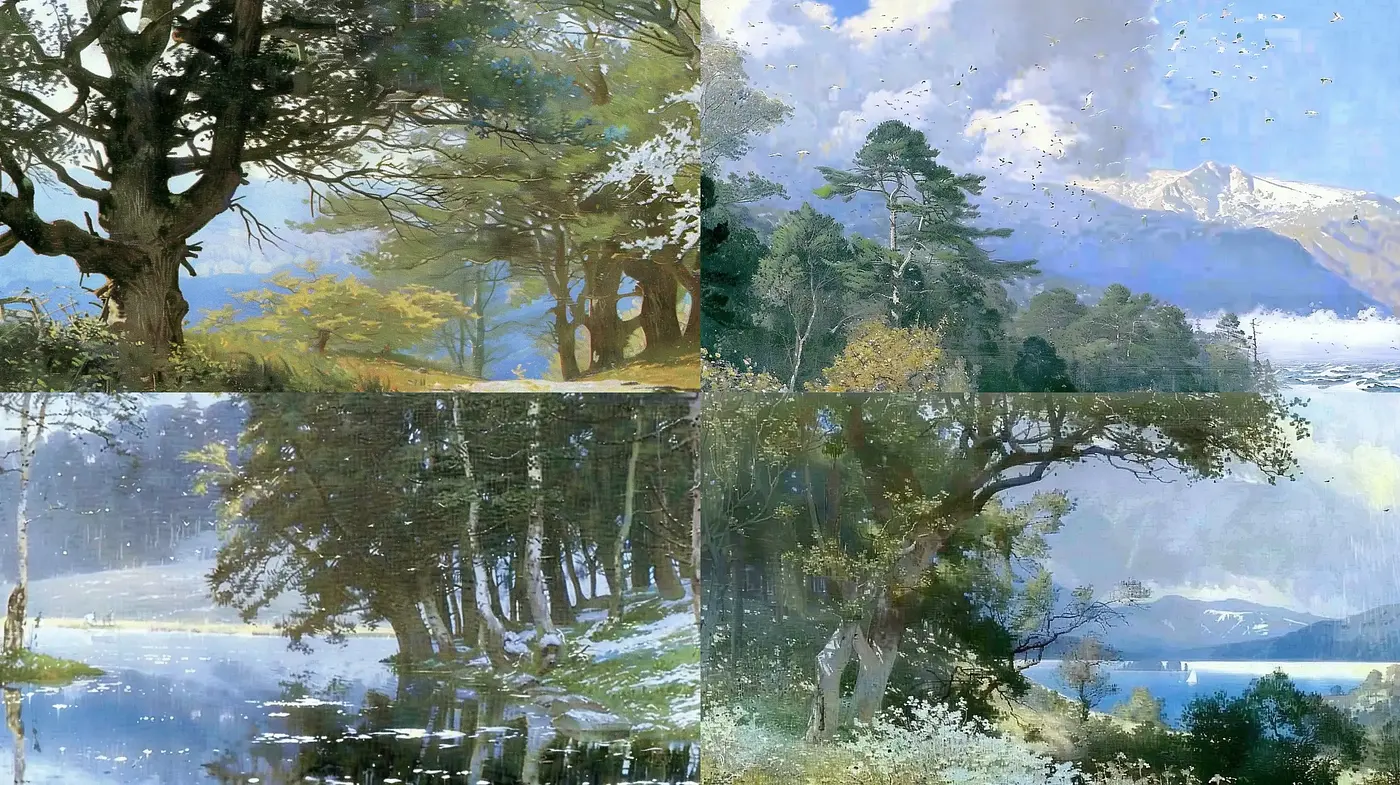 Ethereal Nature's Harmony: Dreamlike Interpretation in a Consistent Palette - Midjourney sref style