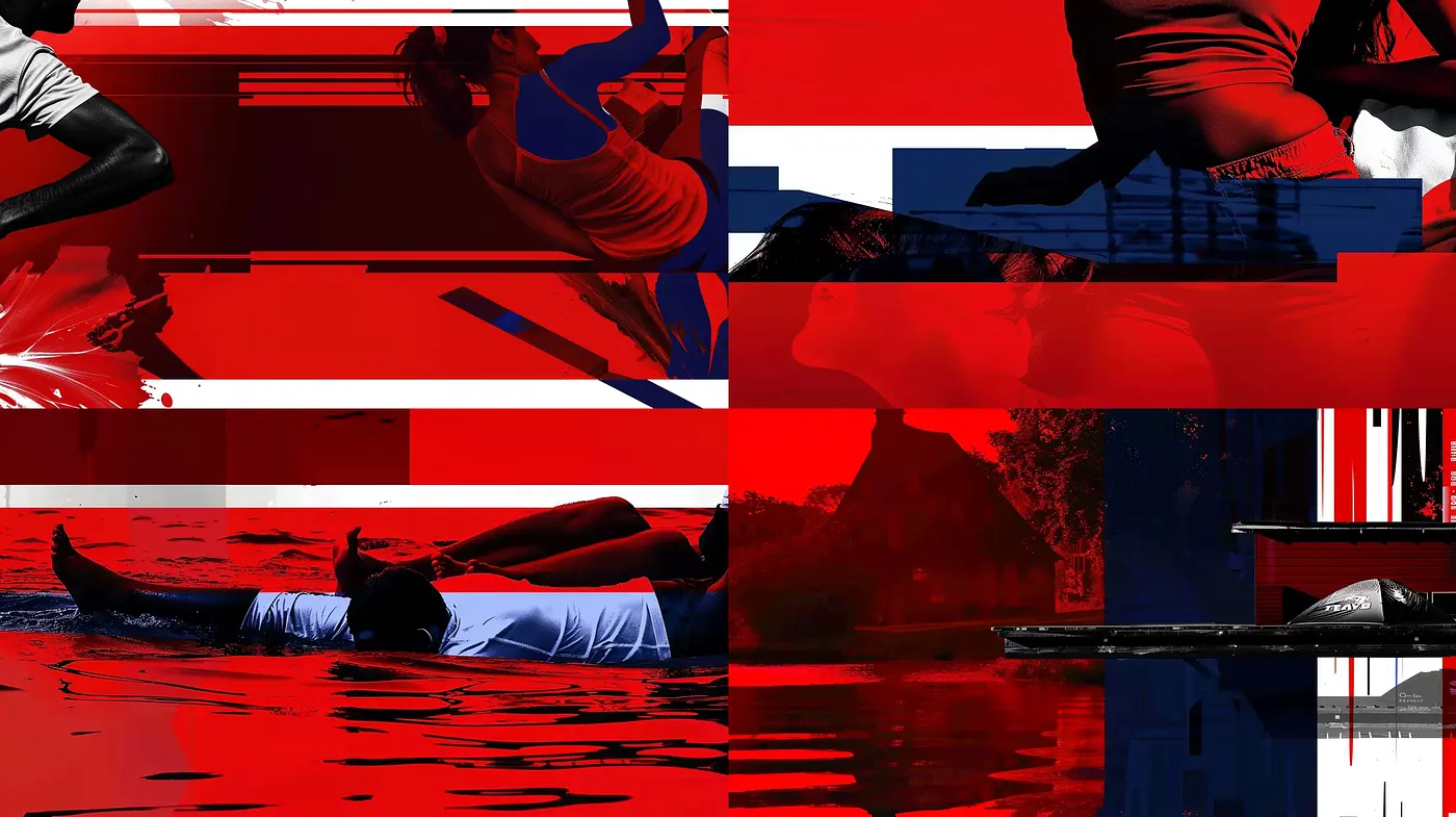 Crimson Echos in Fragmented Dreamscapes: A Homage to Abstract Expressionism - Midjourney sref style