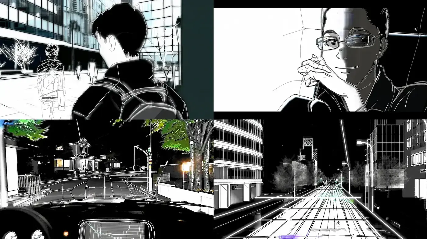 Stylized urban landscapes with a blend of contemporary and abstract elements - Midjourney sref style