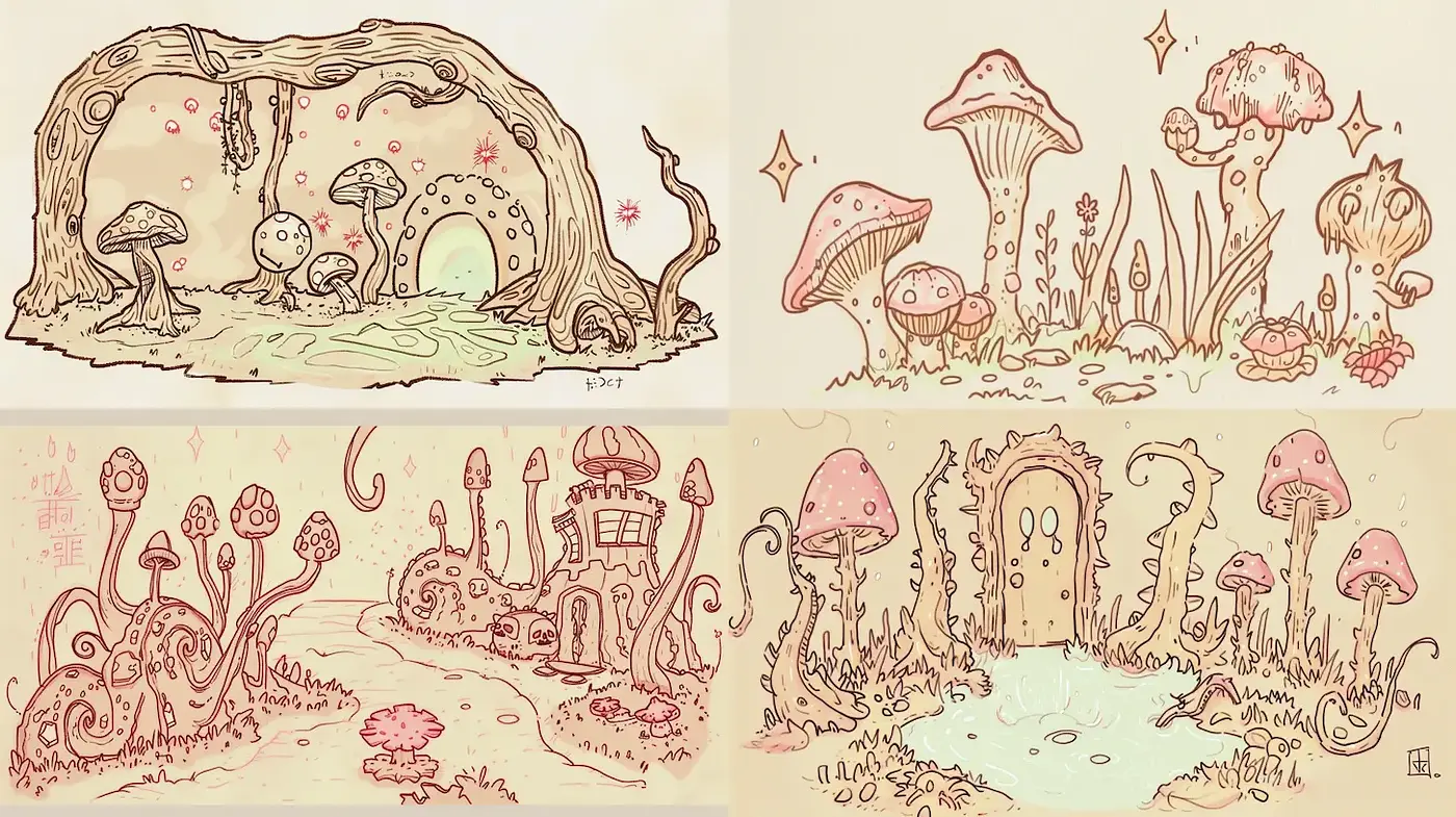 Whimsical and Dreamlike Illustrations with a Touch of Nostalgia - Midjourney sref style