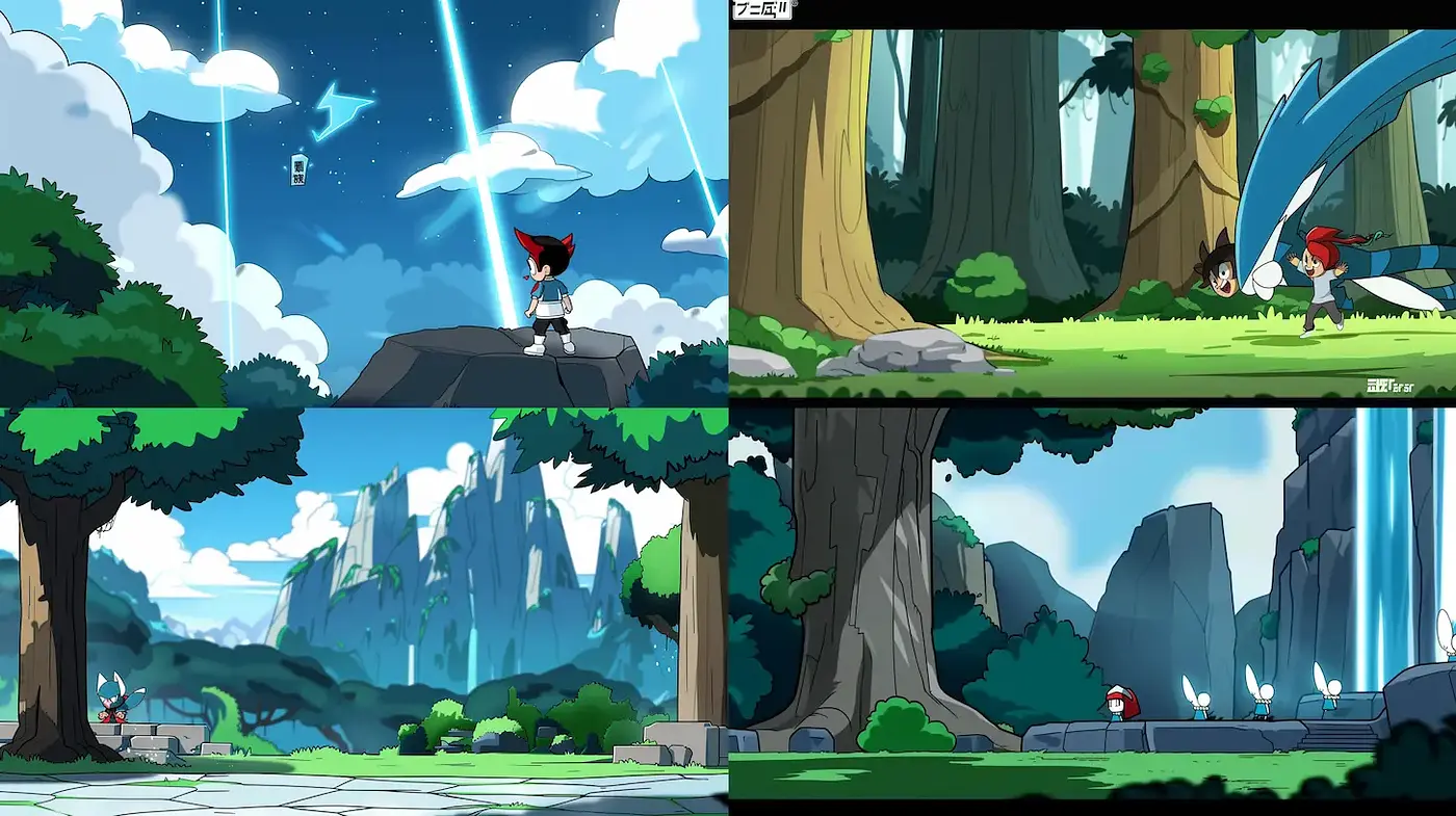 Vibrant and Whimsical Animated Landscapes with a Touch of Adventure - Midjourney sref style