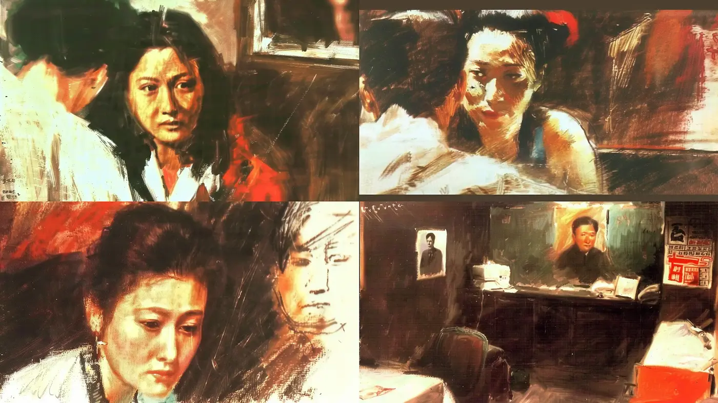 Warm-Toned Intimate Cinematic Scenes with Impressionist Brushwork - Midjourney sref style