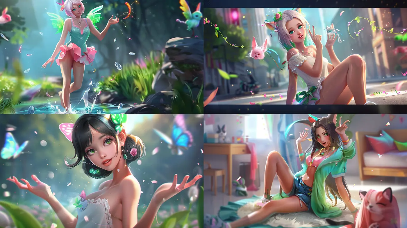 Enchanted Whimsy: A Dreamlike Fusion of Pastel Hues and Ethereal Characters - Midjourney sref style