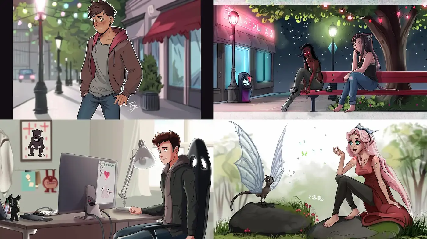 Charming and Playful Illustrations with a Modern Twist - Midjourney sref style